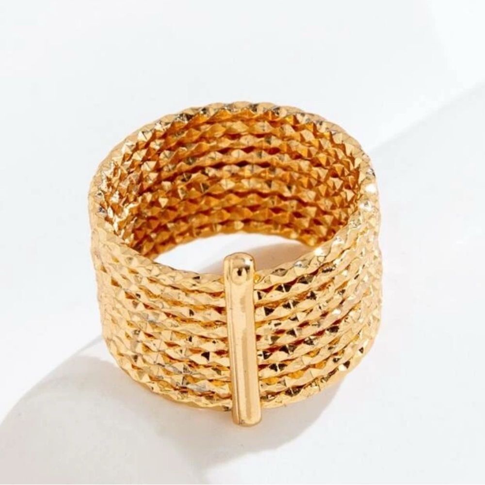 Gold Layered Textured Ring - Picture 2 of 3
